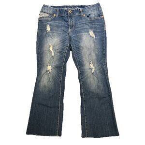 Ariya Jeans‎ Juniors Size 13/14 Raw Hem Cut Off Cropped Embellished Distressed